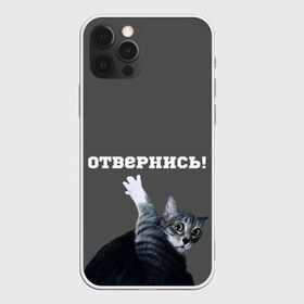 Чехол для iPhone 12 Pro Max с принтом Отвернись! в Белгороде, Силикон |  | cat | кот | смущение