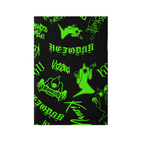 Обложка для паспорта матовая кожа с принтом KIZARU / HAUNTED FAMILY в Белгороде, натуральная матовая кожа | размер 19,3 х 13,7 см; прозрачные пластиковые крепления | haunted family | kizaru | kizaru   haunted family | rap | кизару | негодяй | рэп | хип хоп
