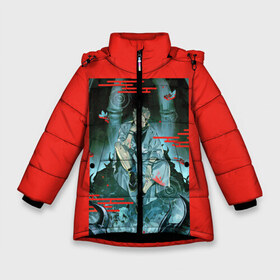 Зимняя куртка для девочек 3D с принтом Jujutsu Kaisen в Белгороде, ткань верха — 100% полиэстер; подклад — 100% полиэстер, утеплитель — 100% полиэстер. | длина ниже бедра, удлиненная спинка, воротник стойка и отстегивающийся капюшон. Есть боковые карманы с листочкой на кнопках, утяжки по низу изделия и внутренний карман на молнии. 

Предусмотрены светоотражающий принт на спинке, радужный светоотражающий элемент на пуллере молнии и на резинке для утяжки. | Тематика изображения на принте: jujutsu kaisen | аниме | магическая битва | манга