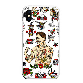 Чехол для iPhone XS Max матовый с принтом HIPSTER TATTOO в Белгороде, Силикон | Область печати: задняя сторона чехла, без боковых панелей | hipsters | tattoo | девушка в тату | птицы | тату | усы | хипстер | хипстеры | черепа и розы | черепа и цветы | чёрная пантера | чувак | это борода. | я есть стиль