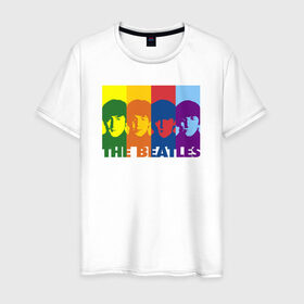 Мужская футболка хлопок с принтом The Beatles в Белгороде, 100% хлопок | прямой крой, круглый вырез горловины, длина до линии бедер, слегка спущенное плечо. | битлз | история | легенда | меломану | музыка | рок н ролл