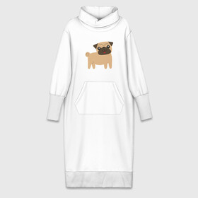 Платье удлиненное хлопок с принтом Мопс в Белгороде,  |  | dog | мопс | собака