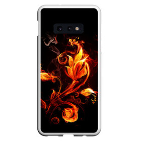 Чехол для Samsung S10E с принтом Огненный цветок в Белгороде, Силикон | Область печати: задняя сторона чехла, без боковых панелей | огненный цветок | огонь | узор | узор в огне | цветок | цветок в огне.