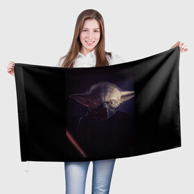 Флаг 3D с принтом Star wars в Белгороде, 100% полиэстер | плотность ткани — 95 г/м2, размер — 67 х 109 см. Принт наносится с одной стороны | йода