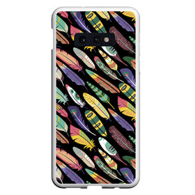 Чехол для Samsung S10E с принтом Feathers в Белгороде, Силикон | Область печати: задняя сторона чехла, без боковых панелей | color | cool | fashion | feather | hipster | круто | мода | перо | хипстер | цвет