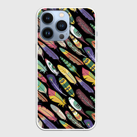 Чехол для iPhone 13 Pro с принтом Feathers 2022 в Белгороде,  |  | color | cool | fashion | feather | hipster | круто | мода | перо | хипстер | цвет