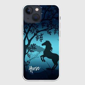 Чехол для iPhone 13 mini с принтом Конь в Белгороде,  |  | horse | деревья | звезды | конь | коняшка | лошадка | лошадь | мода | ночь | стиль