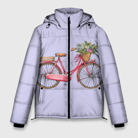 Мужская зимняя куртка 3D с принтом Bicycle в Белгороде, верх — 100% полиэстер; подкладка — 100% полиэстер; утеплитель — 100% полиэстер | длина ниже бедра, свободный силуэт Оверсайз. Есть воротник-стойка, отстегивающийся капюшон и ветрозащитная планка. 

Боковые карманы с листочкой на кнопках и внутренний карман на молнии. | букет | велосипед | лето | цветы