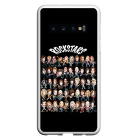 Чехол для Samsung Galaxy S10 с принтом ROCK STARS в Белгороде, Силикон | Область печати: задняя сторона чехла, без боковых панелей | Тематика изображения на принте: beatles | bono | kiss | music | nirvana | queen | rock | roling stones | stars | usa | боно | джагер | звезды | кобэйн | меркьюри | музыка | озборн | разные | рок