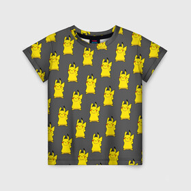 Детская футболка 3D с принтом Пикачу эмодзи в Белгороде, 100% гипоаллергенный полиэфир | прямой крой, круглый вырез горловины, длина до линии бедер, чуть спущенное плечо, ткань немного тянется | baby | cartoon | emoji | happy | kawaii | pika pika | pikachu | pokemon go | team | детям | зайчик | иви | кавайный | кролик | малыш | мордочка | мультяшный | персонажи аниме | пика пика | пикачу | покемоны | улыбка | ушки | щеки | эмоции | 