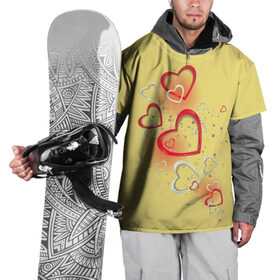 Накидка на куртку 3D с принтом Сердечки в лимонаде. в Белгороде, 100% полиэстер |  | Тематика изображения на принте: 