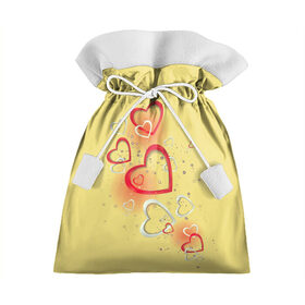 Подарочный 3D мешок с принтом Сердечки в лимонаде. в Белгороде, 100% полиэстер | Размер: 29*39 см | 