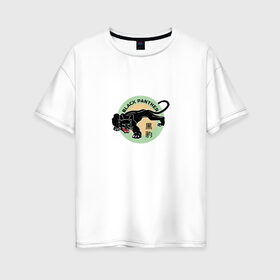 Женская футболка хлопок Oversize с принтом Черная пантера в Белгороде, 100% хлопок | свободный крой, круглый ворот, спущенный рукав, длина до линии бедер
 | 