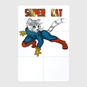 Магнитный плакат 2Х3 с принтом Суперкот в Белгороде, Полимерный материал с магнитным слоем | 6 деталей размером 9*9 см | cat | кот | котик. котенок. коты | кошка