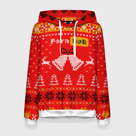 Женская толстовка 3D с принтом Pornhub рождественский свитер в Белгороде, 100% полиэстер  | двухслойный капюшон со шнурком для регулировки, мягкие манжеты на рукавах и по низу толстовки, спереди карман-кенгуру с мягким внутренним слоем. | 2021 | christmas | knit | knitted | merch | new year | sweater | ugly sweater | вязанный | вязяный | зимний | лого | логотип | мерч | новый год | олени | рождественский | рождество