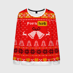 Мужской свитшот 3D с принтом Pornhub рождественский свитер в Белгороде, 100% полиэстер с мягким внутренним слоем | круглый вырез горловины, мягкая резинка на манжетах и поясе, свободная посадка по фигуре | Тематика изображения на принте: 2021 | christmas | knit | knitted | merch | new year | sweater | ugly sweater | вязанный | вязяный | зимний | лого | логотип | мерч | новый год | олени | рождественский | рождество