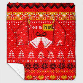 Плед с рукавами с принтом Pornhub рождественский свитер в Белгороде, 100% полиэстер | Закругленные углы, все края обработаны. Ткань не мнется и не растягивается. Размер 170*145 | 2021 | christmas | knit | knitted | merch | new year | sweater | ugly sweater | вязанный | вязяный | зимний | лого | логотип | мерч | новый год | олени | рождественский | рождество