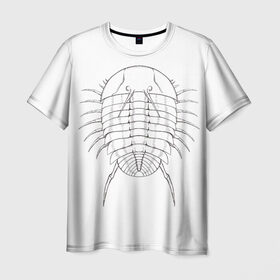Мужская футболка 3D с принтом трилобит агрессивный в Белгороде, 100% полиэфир | прямой крой, круглый вырез горловины, длина до линии бедер | агрессия | доисторические животные | жуткие животные | насекомые | палеонтология | трилобиты