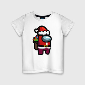 Детская футболка хлопок с принтом AMONG US (CHRISTMAS) 1 в Белгороде, 100% хлопок | круглый вырез горловины, полуприлегающий силуэт, длина до линии бедер | among us | imposter | амонг ас | предатель