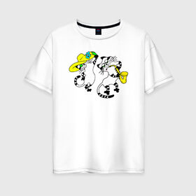 Женская футболка хлопок Oversize с принтом Для любимой в Белгороде, 100% хлопок | свободный крой, круглый ворот, спущенный рукав, длина до линии бедер
 | cat | кот. кошка. котик. котенок | коты