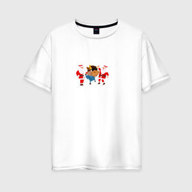 Женская футболка хлопок Oversize с принтом 2021 Год Быка в Белгороде, 100% хлопок | свободный крой, круглый ворот, спущенный рукав, длина до линии бедер
 | 