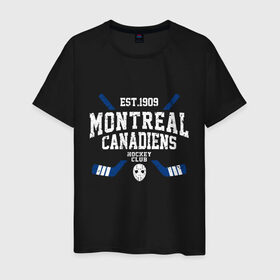 Мужская футболка хлопок с принтом Монреаль Канадиенс в Белгороде, 100% хлопок | прямой крой, круглый вырез горловины, длина до линии бедер, слегка спущенное плечо. | Тематика изображения на принте: canadiens | hockey | montreal | montreal canadiens | nhl | usa | канадиенс | монреаль | монреаль канадиенс | нхл | спорт | сша | хоккей | шайба