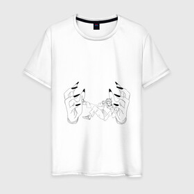 Мужская футболка хлопок с принтом Jujutsu Kaisen Itadori в Белгороде, 100% хлопок | прямой крой, круглый вырез горловины, длина до линии бедер, слегка спущенное плечо. | Тематика изображения на принте: hand | itadori | sukuna | итадори | магическая битва | руки | сукуна
