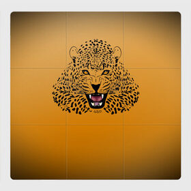 Магнитный плакат 3Х3 с принтом Леопард в Белгороде, Полимерный материал с магнитным слоем | 9 деталей размером 9*9 см | Тематика изображения на принте: big cat | cat | leopard | кот | кошка | леопард
