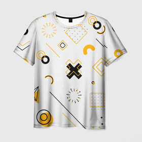 Мужская футболка 3D с принтом узоры в Белгороде, 100% полиэфир | прямой крой, круглый вырез горловины, длина до линии бедер | крестик | круг | полоски | разноцветные | стрелки | точка | узоры