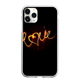Чехол для iPhone 11 Pro Max матовый с принтом Огненная любовь в Белгороде, Силикон |  | любовь | огненная надпись | позитив. | романтика | сердце | я люблю