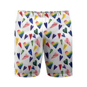 Мужские шорты спортивные Пастельные сердца: в Белгороде,  |  | gradient | heart | pastel | pattern | rainbow | watercolor | акварель | градиент | пастель | радуга | сердце | узор