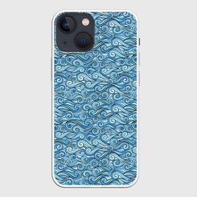 Чехол для iPhone 13 mini с принтом Море волнуется в Белгороде,  |  | foam | gradient | ocean | pattern | sea | water | waves | вода | волны | градиент | море | океан | пена | узор