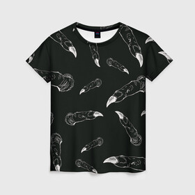 Женская футболка 3D с принтом Jujutsi Kaisen Sukuna - Пальцы в Белгороде, 100% полиэфир ( синтетическое хлопкоподобное полотно) | прямой крой, круглый вырез горловины, длина до линии бедер | fingers | sukuna | аниме | магическая битва | манга | пальцы | сукуна | черный