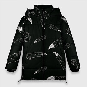 Женская зимняя куртка 3D с принтом Jujutsi Kaisen Sukuna - Пальцы в Белгороде, верх — 100% полиэстер; подкладка — 100% полиэстер; утеплитель — 100% полиэстер | длина ниже бедра, силуэт Оверсайз. Есть воротник-стойка, отстегивающийся капюшон и ветрозащитная планка. 

Боковые карманы с листочкой на кнопках и внутренний карман на молнии | fingers | sukuna | аниме | магическая битва | манга | пальцы | сукуна | черный