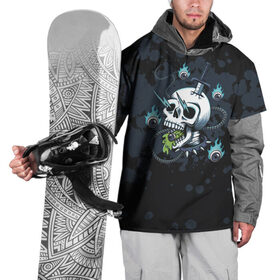 Накидка на куртку 3D с принтом Череп в шоке в Белгороде, 100% полиэстер |  | skate | style | дизайнерское | для скейтеров | молния | скейт | скейтерское | скелет | стильное | ток | хипстерское | череп | черепа