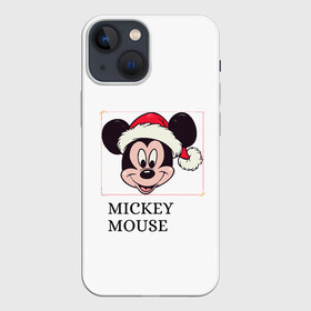 Чехол для iPhone 13 mini с принтом ВОЛШЕБНЫЙ НОВЫЙ ГОД в Белгороде,  |  | Тематика изображения на принте: mickey mouse | мультик | мышь | новый год | санта