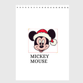 Скетчбук с принтом ВОЛШЕБНЫЙ НОВЫЙ ГОД в Белгороде, 100% бумага
 | 48 листов, плотность листов — 100 г/м2, плотность картонной обложки — 250 г/м2. Листы скреплены сверху удобной пружинной спиралью | mickey mouse | мультик | мышь | новый год | санта