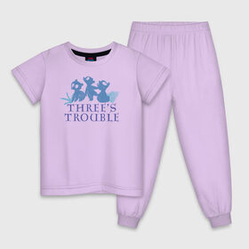 Детская пижама хлопок с принтом Threes Trouble в Белгороде, 100% хлопок |  брюки и футболка прямого кроя, без карманов, на брюках мягкая резинка на поясе и по низу штанин
 | Тематика изображения на принте: brave | merida | pixar | vdzabma | мерида | пиксар | храбрая | храбрая сердцем