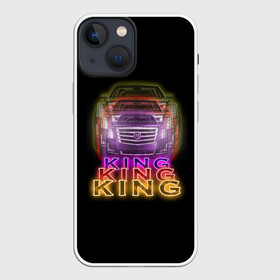Чехол для iPhone 13 mini с принтом Cadillac в Белгороде,  |  | cadillac | бренды | кадиллак | король | машины | моргенштерн | музыка | неон | неоновые