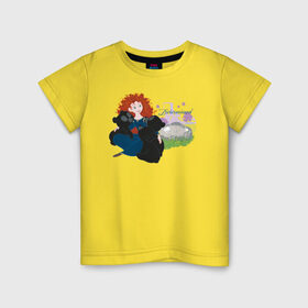 Детская футболка хлопок с принтом Determined в Белгороде, 100% хлопок | круглый вырез горловины, полуприлегающий силуэт, длина до линии бедер | brave | merida | pixar | vdzabma | мерида | пиксар | храбрая | храбрая сердцем