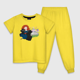 Детская пижама хлопок с принтом Determined в Белгороде, 100% хлопок |  брюки и футболка прямого кроя, без карманов, на брюках мягкая резинка на поясе и по низу штанин
 | brave | merida | pixar | vdzabma | мерида | пиксар | храбрая | храбрая сердцем