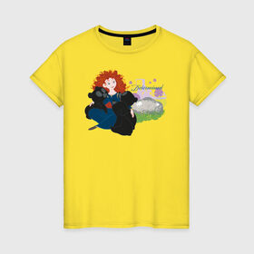 Женская футболка хлопок с принтом Determined в Белгороде, 100% хлопок | прямой крой, круглый вырез горловины, длина до линии бедер, слегка спущенное плечо | brave | merida | pixar | vdzabma | мерида | пиксар | храбрая | храбрая сердцем
