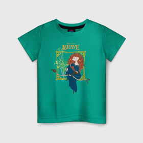 Детская футболка хлопок с принтом Храбрая Сердцем в Белгороде, 100% хлопок | круглый вырез горловины, полуприлегающий силуэт, длина до линии бедер | brave | merida | pixar | vdzabma | мерида | пиксар | храбрая | храбрая сердцем