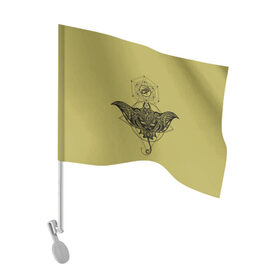 Флаг для автомобиля с принтом Скат тату в Белгороде, 100% полиэстер | Размер: 30*21 см | глаза | знаки | морские обитатели | око фараона | символы | татуировки | узоры. | электрический скат