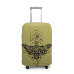 Чехол для чемодана 3D с принтом Скат тату в Белгороде, 86% полиэфир, 14% спандекс | двустороннее нанесение принта, прорези для ручек и колес | глаза | знаки | морские обитатели | око фараона | символы | татуировки | узоры. | электрический скат