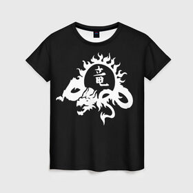 Женская футболка 3D с принтом Ребёнок на китайском в Белгороде, 100% полиэфир ( синтетическое хлопкоподобное полотно) | прямой крой, круглый вырез горловины, длина до линии бедер | восток. | драконы | иероглифы | китайский иероглиф | солнце | татуировки