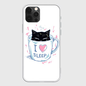 Чехол для iPhone 12 Pro Max с принтом Я Люблю Спать в Белгороде, Силикон |  | cat | cats | coffee | i | love | nekoffee | night | sleep | вечер | жарко | зима | кот | котенок | котик | котэ | котяра | котята | кофе | кошка | люблю | любовь | нежное | нежный | ночь | сон | спать | тепло | холод | холодно | я