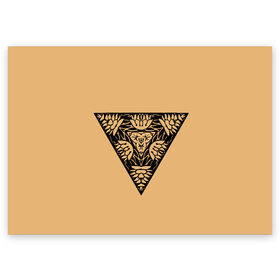 Поздравительная открытка с принтом Магический треугольник-оберег в Белгороде, 100% бумага | плотность бумаги 280 г/м2, матовая, на обратной стороне линовка и место для марки
 | знаки | оберег | символика | симметрия | талисман | татуировки. | треугольник | узоры