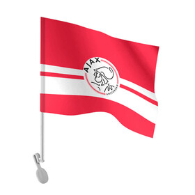 Флаг для автомобиля с принтом AJAX AMSTERDAM в Белгороде, 100% полиэстер | Размер: 30*21 см | ajax | amsterdam | football | holland | red | sport | team | white | амстердам | аякс | гол | голландия | красный | логотип | мяч | нидерланды | полосы | спорт | футбол