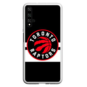 Чехол для Honor 20 с принтом TORONTO RAPTORS в Белгороде, Силикон | Область печати: задняя сторона чехла, без боковых панелей | basketball | canada | logo | nba | raptors | sport | team | toronto | usa | баскетбол | канада | логотип | мяч | нба | полосы | рэпторс | спорт | сша | торонто | черный